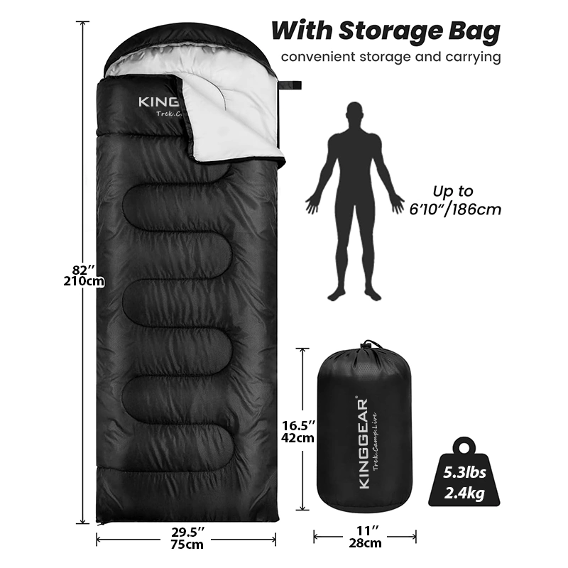Hot Sale Outdoor Waterproof Skin Friendly Adult Camping Emergency Envelope 4 Seasons Sleeping Bag