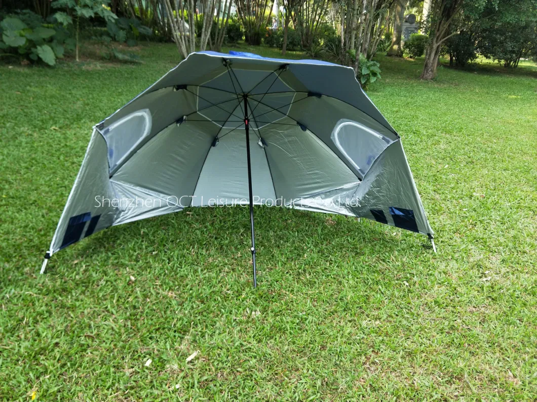 Customized Beach Camping Fishing Umbrella Parasol Tent Umbrella with Mesh Window (OCT-FU19001)
