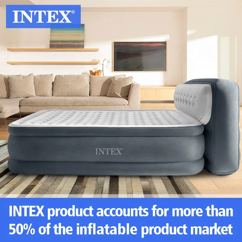 Intex 64136 Airbed Queen Deluxe Pillow Rest Foldable Air Mattress