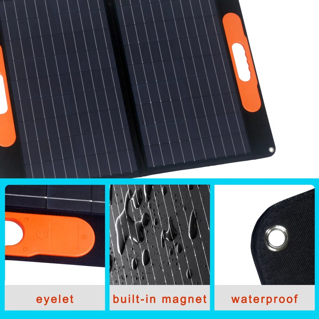 80W Mono Waterproof Foldable High Efficiency Portable Solar Blanket for Camping Outdoors