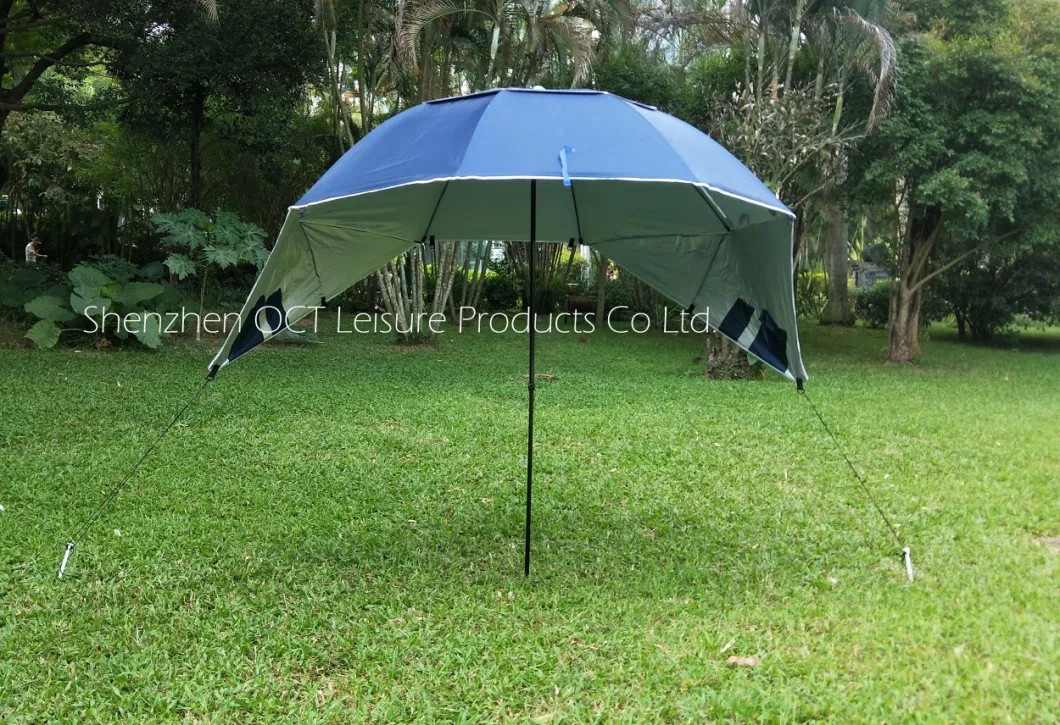 Customized Beach Camping Fishing Umbrella Parasol Tent Umbrella with Mesh Window (OCT-FU19001)