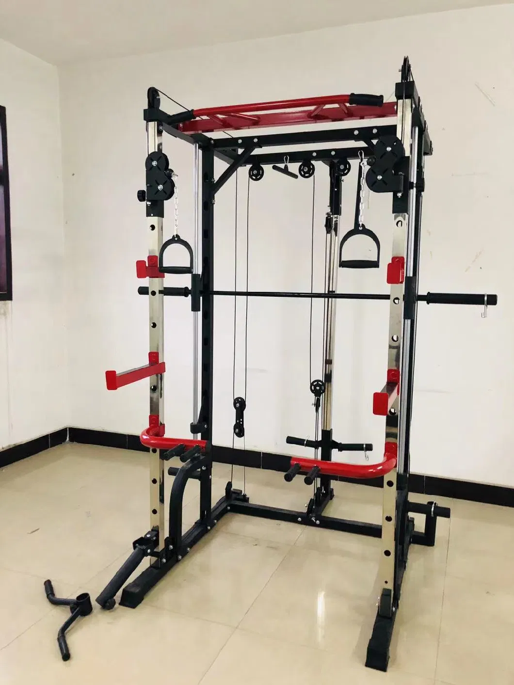 Commercial Fitness Multi Functional Strength Equipment Sport Versatile Smith Machine Gym for Home Training Equipment Multi-Grip Pull-up Bar Barrel Training