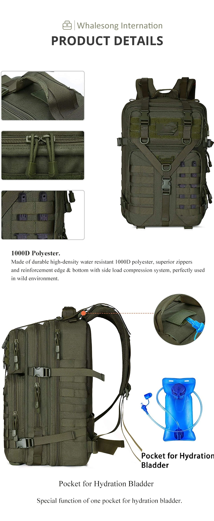 Hiking Backpack Waterproof Oxford Durable Tactical Bag Combat Backpacks