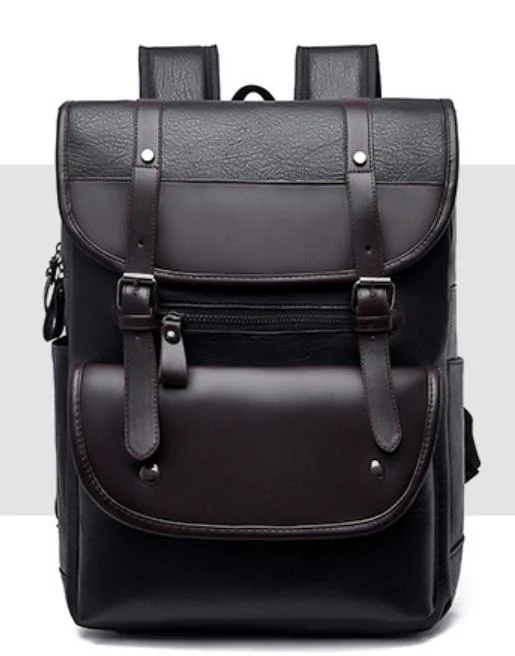 Customizable Designer Leather Backpack for Wholesale with Laptop Compartment