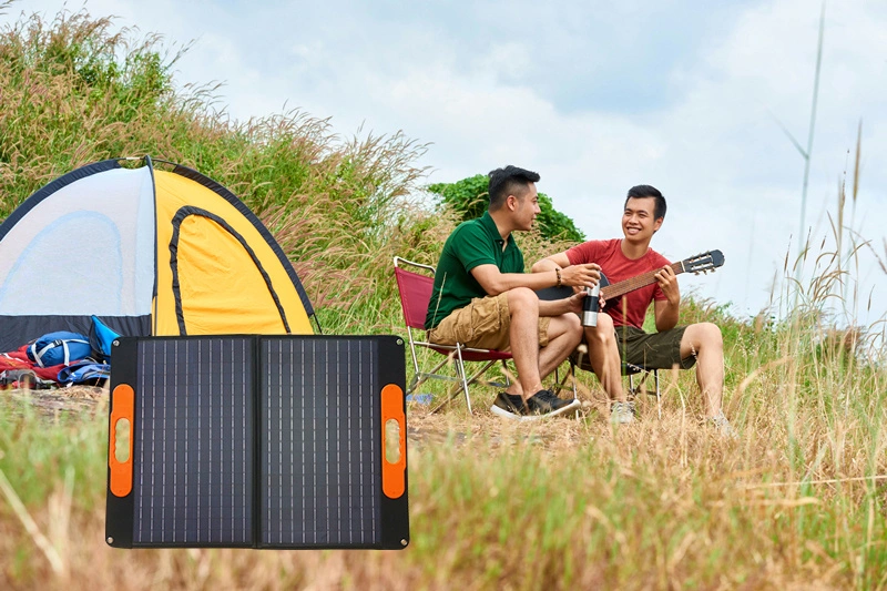 80W Mono Waterproof Foldable High Efficiency Portable Solar Blanket for Camping Outdoors