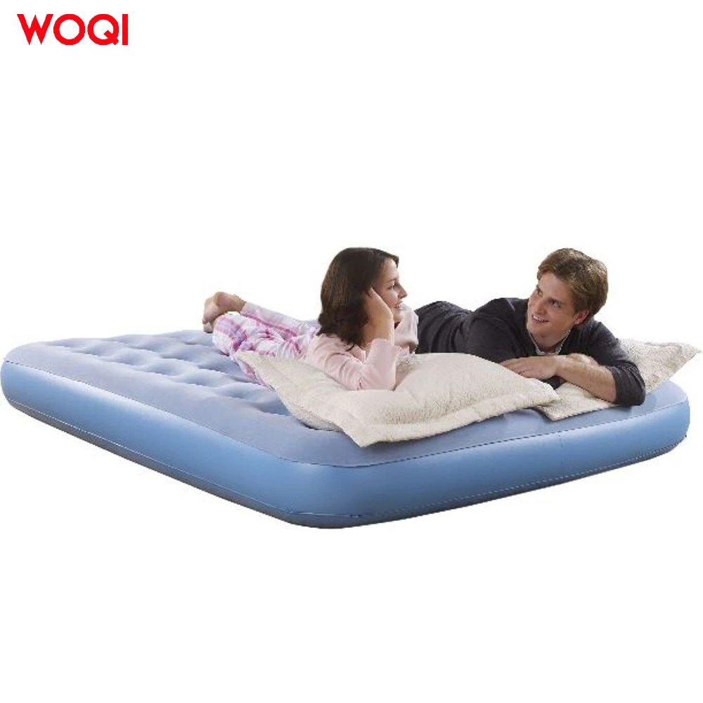 High Quality Plush Double-Layer Short Air Cushion Bed, Home Camping Spare Bed with Built-in Pump