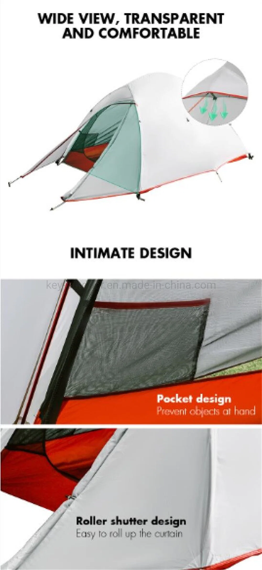 Upgraded Ultralight 2 Man Tent 20d Nylon Double Layers Aluminum Pole Outdoor Winter Camping Tent