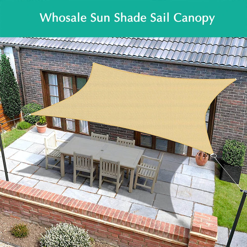 Wholesale Custom Size HDPE UV Block Sunshade Triangle Rectangular Sun Shade Sail