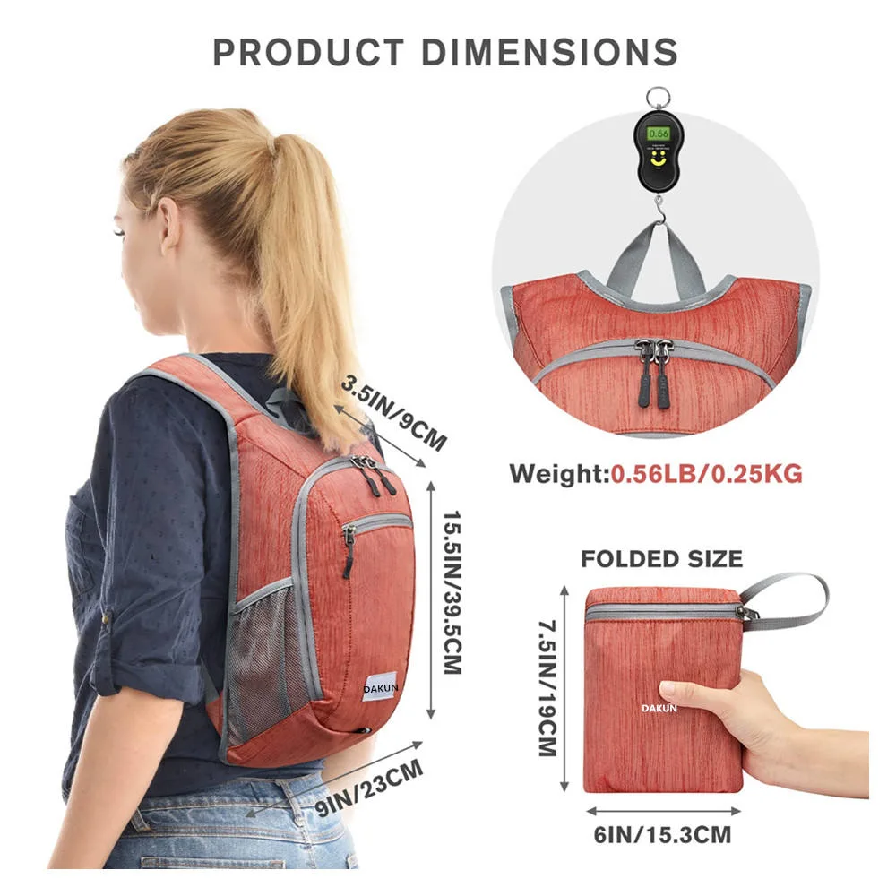 Lightweight Small Travel Outdoor Packed Foldable Shoulder Hiking Backpack