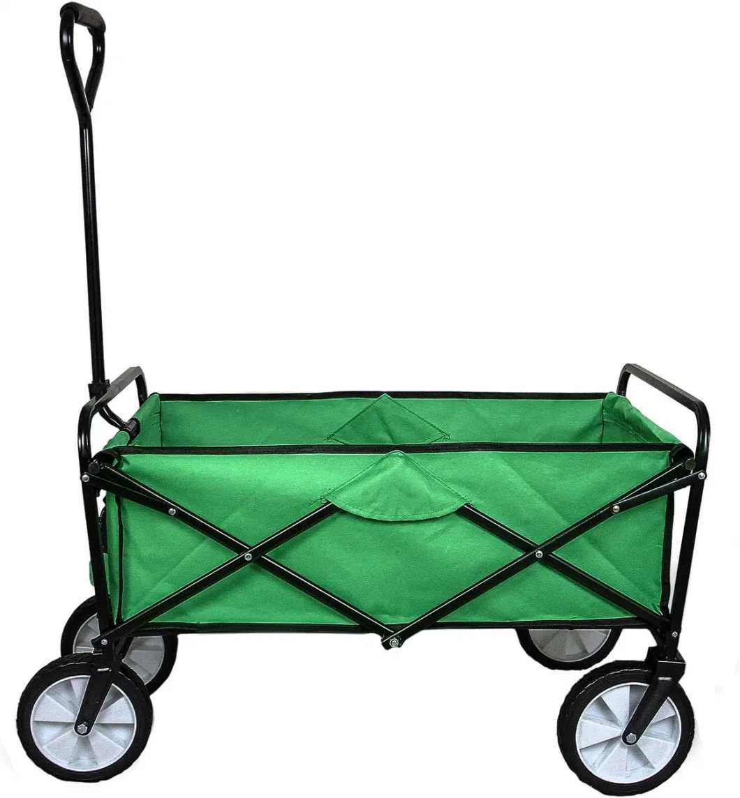 Folding Wagon Utility Carts with Wheels and Rear Storage