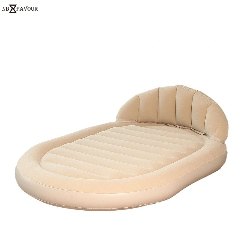 Heavy-Duty Inflatable Round Air Bed Royal Outdoor Blow up High Raised Airbed Camping Queen Size Mattress