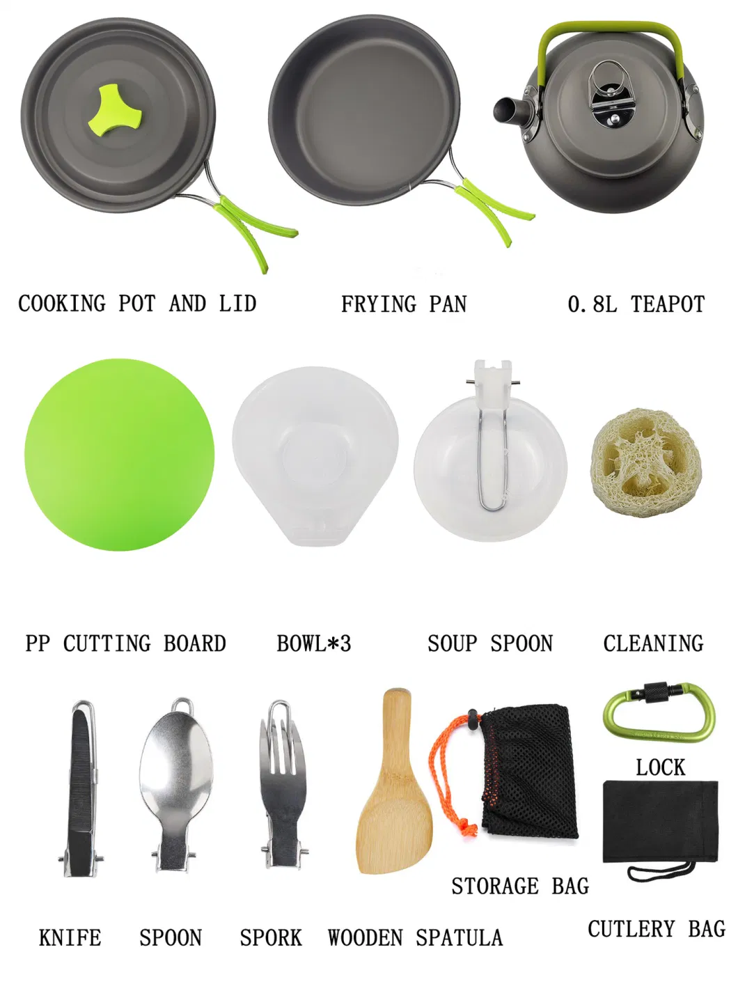 Alloy Folding Camping Cooking Set Camping Accessories