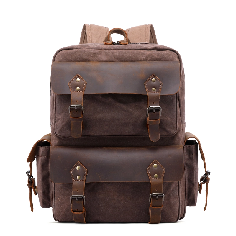 Fashion Design Popular Vintage Design Waterproof Waxed Canvas Backpack RS-02263