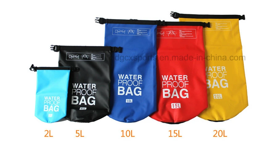 Factory Wholesale Tarpaulin 500d PVC 20L 30L Dry Backpack Bag Waterproof Foldable Backpack with Reflective Strip