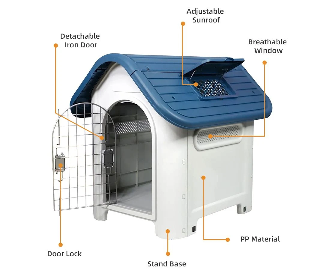 Fashion Single-Door Plastic Pet Kennel Strength and Durability Dog Bed with Air Vents