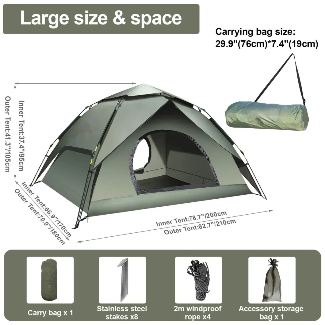 Hiking Backpacking Automatic Dome Camping Double-Layer Waterproof Family Instant Pop-up Tents