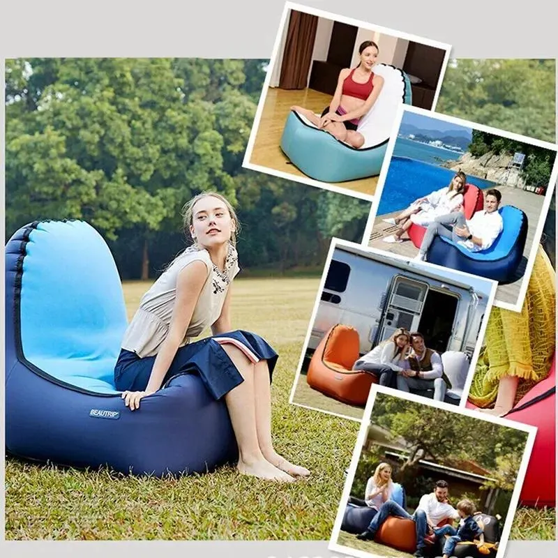 Inflatable Lazy Bag Inflatable Sleeping Bag Camping Portable Air Banana Sofa