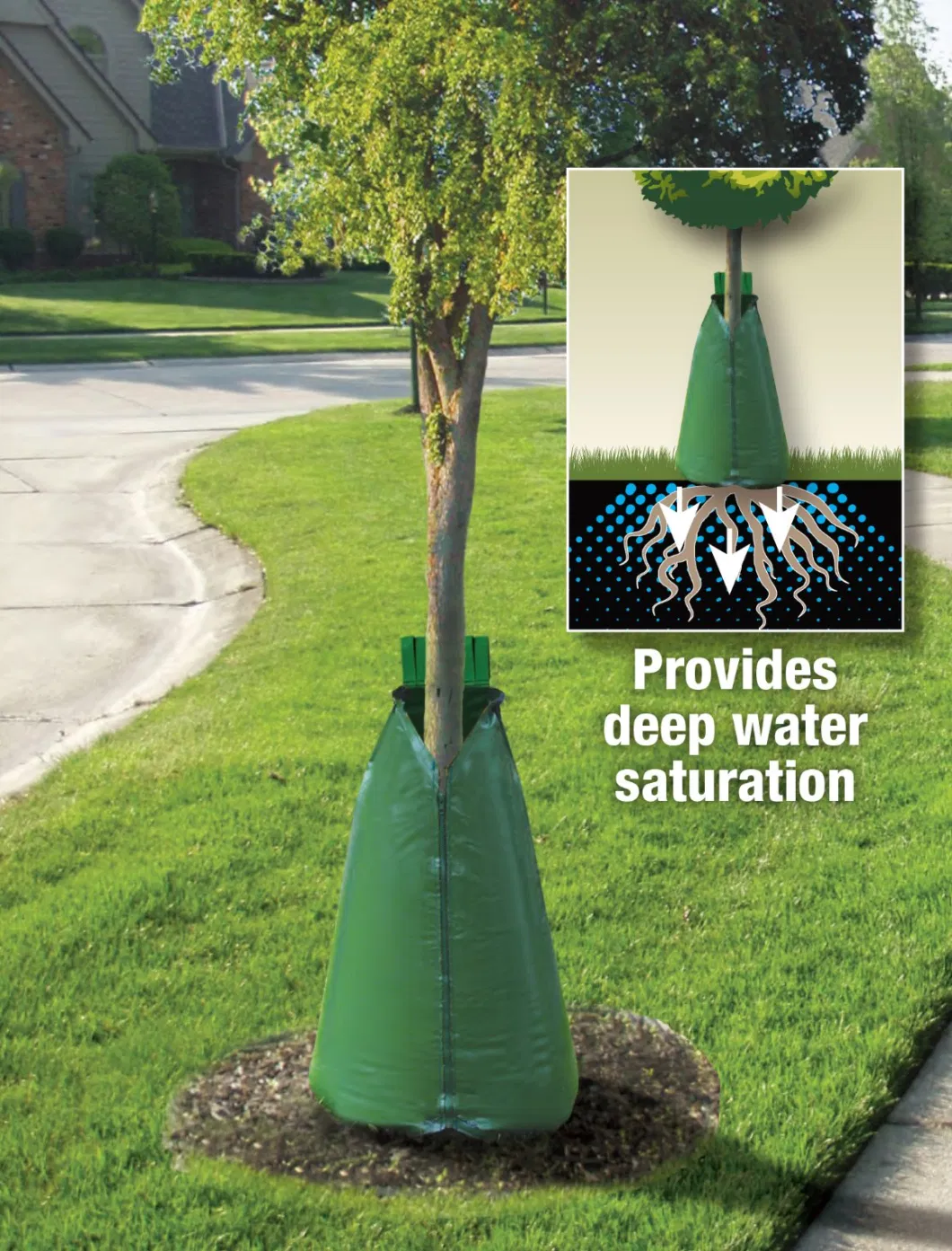 Dandelion 20 Gallon Tree Watering Bag &amp; Ring PE PVC Slow Release, Water Saving Irrigation System