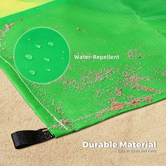 Outdoor Compact Cheap Sand Free Beach Mat Custom Logo Durable Parachute Nylon Sand Proof Beach Blanket