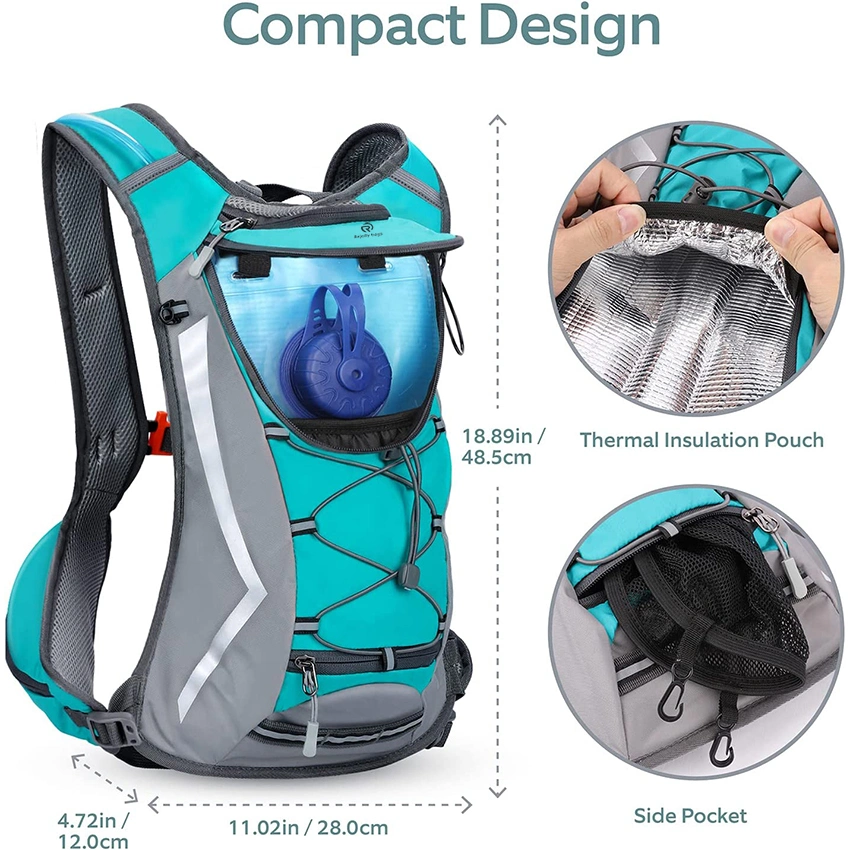 Hydration Backpack with 2L Water Bladder, Lightweight Rucksack for Climbing Hiking Cycling Hydration Bag