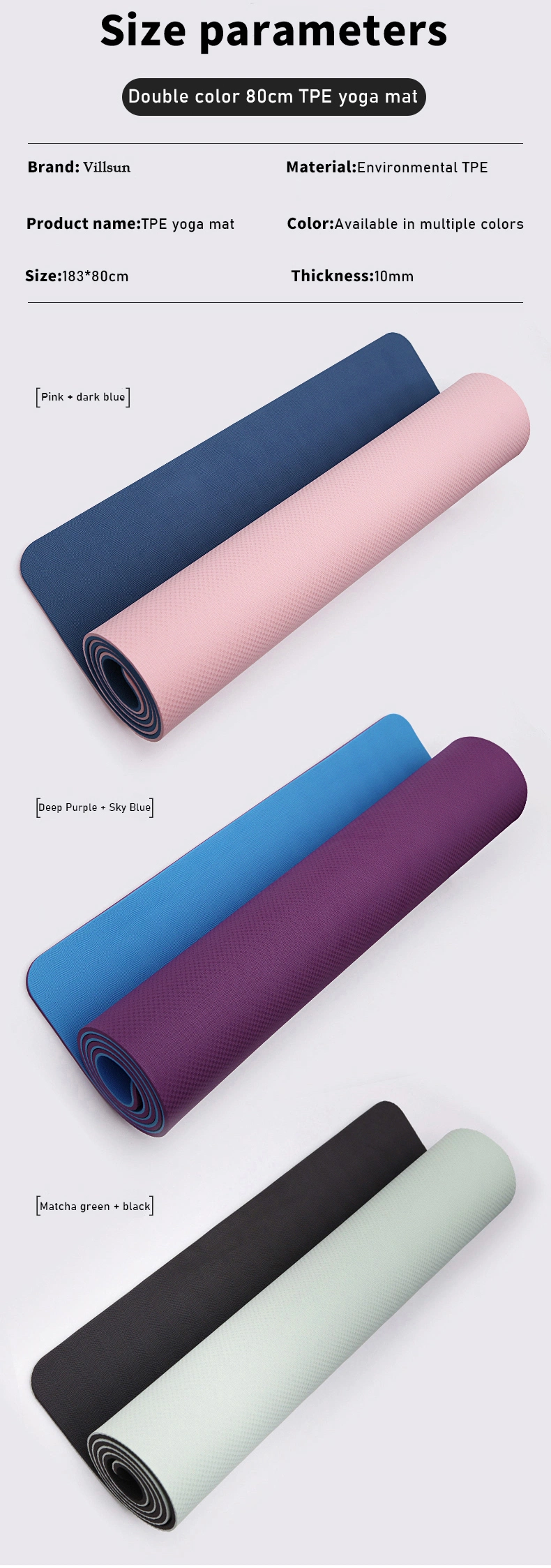 Custom Printed Eco Friendly Gym Yoga Mat with Strap for Women