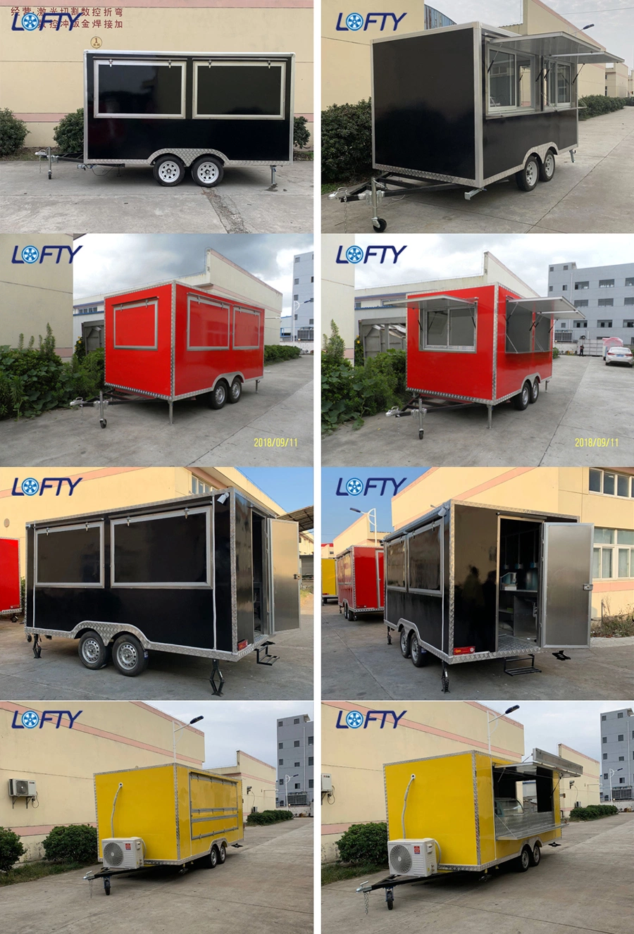 2024 Customized Fast Snacks Food Trailer Camping Mobile Kitchen Coffee/Ice Cream/Hot Dog