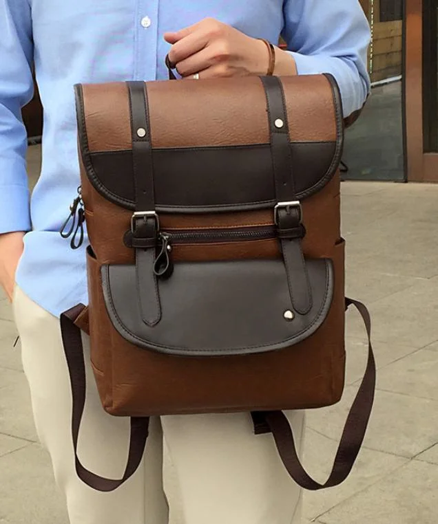 Customizable Designer Leather Backpack for Wholesale with Laptop Compartment
