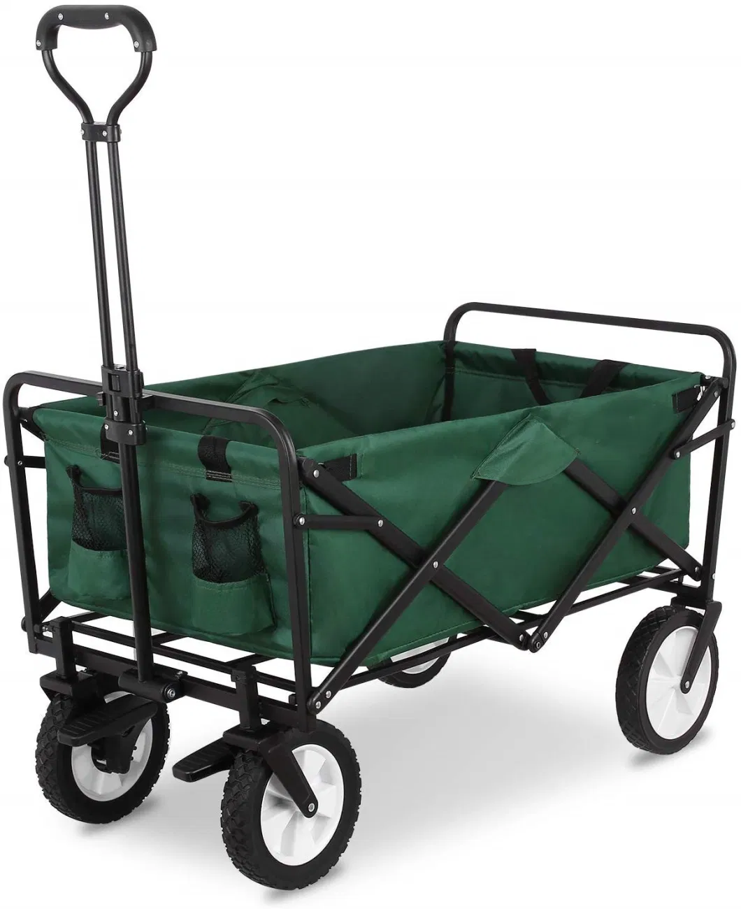 Heavy Duty Collapsible Steel Frame Folding Utility Garden Wagon Outdoor Cart