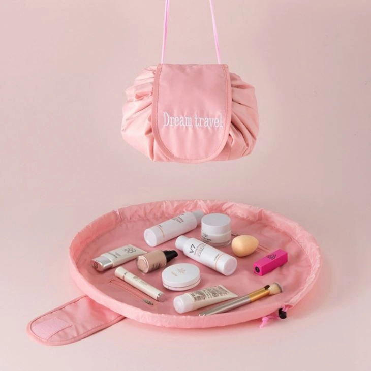 Drawstring Lazy Polyester Cosmetic Bag