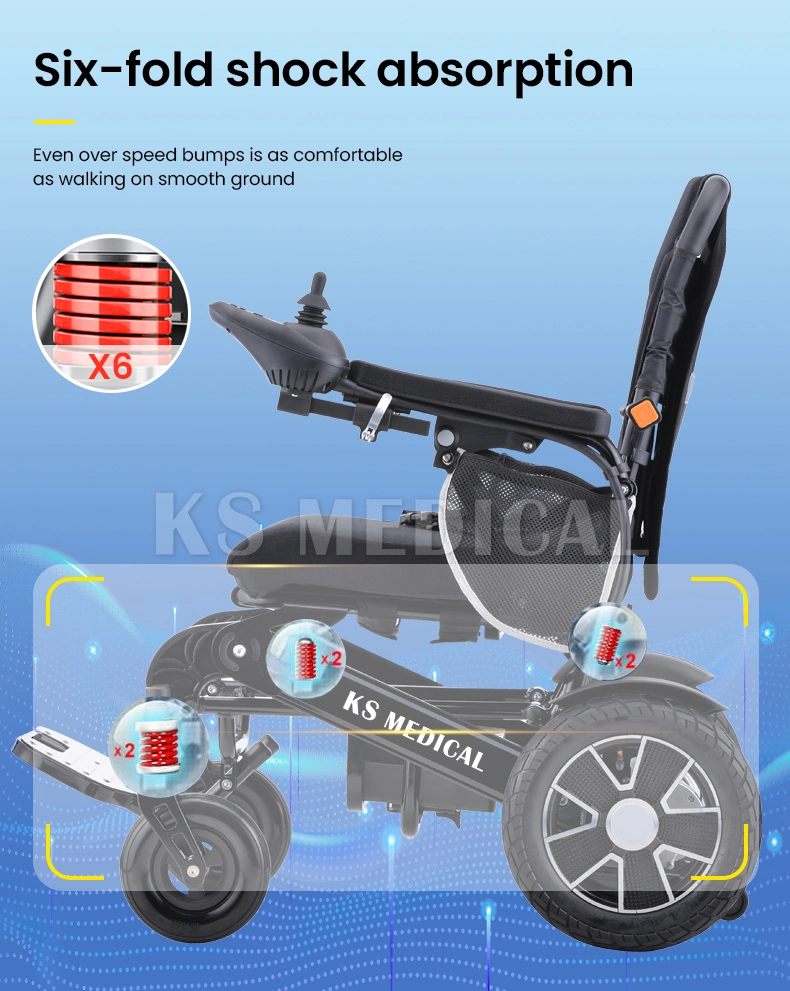 Ksm-606af Mdr Aluminium Auto Folding Electric Power Wheelchair Mobility Chairs for Disabled Travel