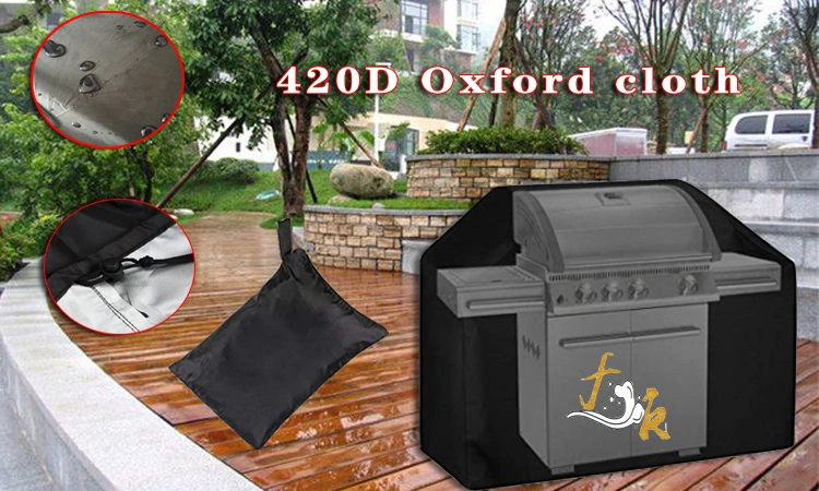 Custom 420d Oxford Cloth Outdoor Waterproof Barbecue Cover Garden Barbecue Cover