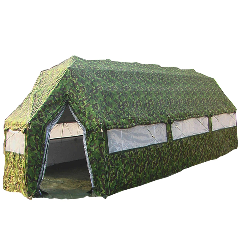 China Emergency Tent Relief Troops Style 10 Person Portable Waterproof Cheap Large Tent Waterproof Canvas Winter Tent Outdoor Cold-Proof Camouflage Tents