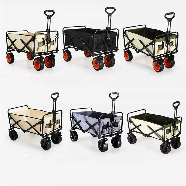 Extended Folding Wagon, Utility Grocery Wagon Cart for Camping Outdoor Beach Shopping