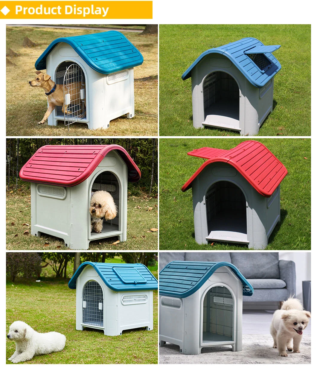 Fashion Single-Door Plastic Pet Kennel Strength and Durability Dog Bed with Air Vents
