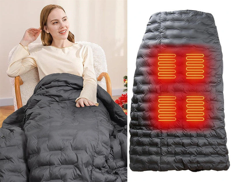 Electric Heated Blanket Safe Use Battery USB Down Blanket Winter Warm Keeping