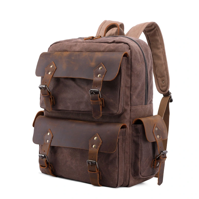 Fashion Design Popular Vintage Design Waterproof Waxed Canvas Backpack RS-02263