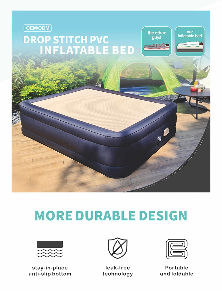 Double High PVC Material Air Mattress for Comfortable Sleeping Self-Inflating Air Bed