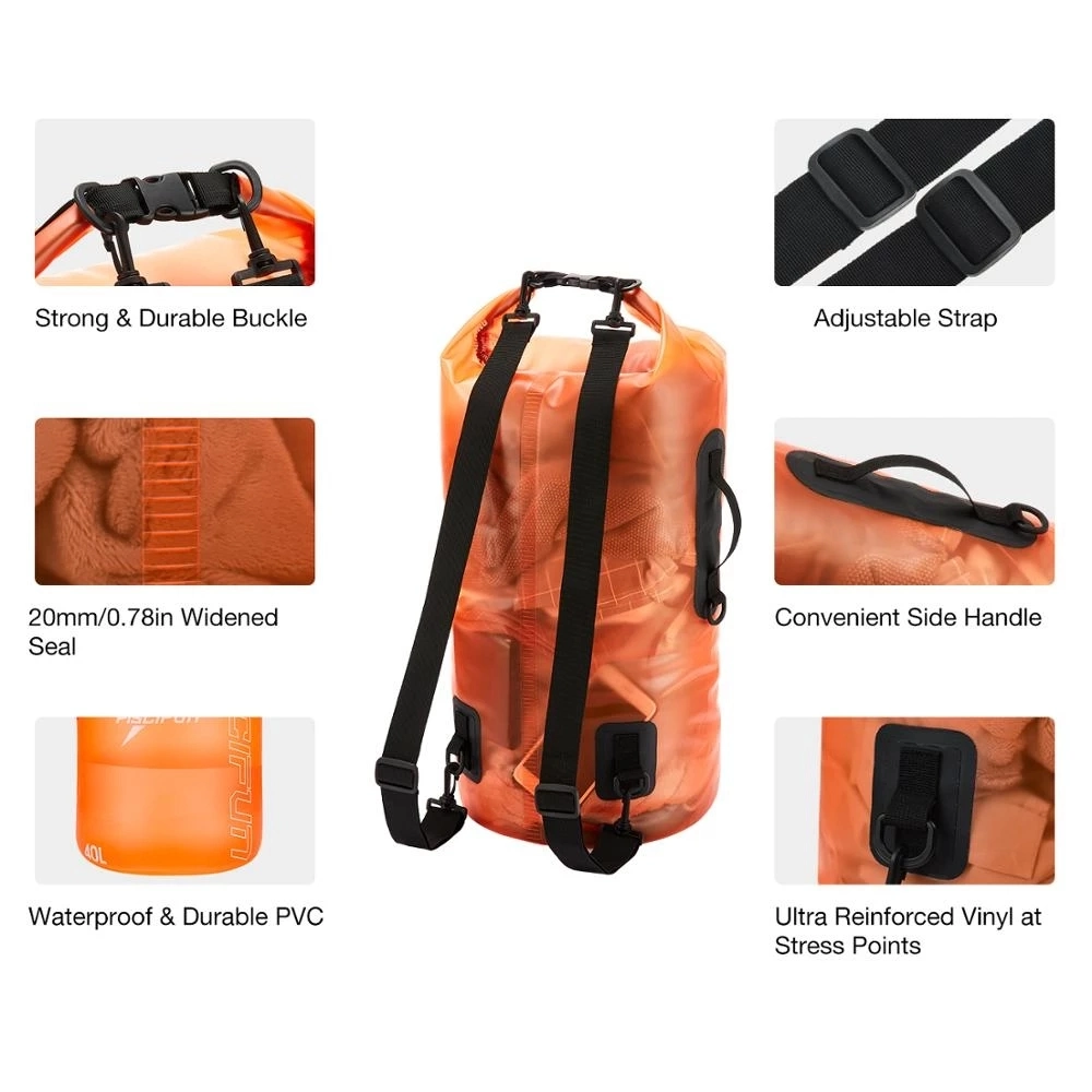 Custom Logo 35L 500d PVC Tarpaulin Motorcycle Camping Outdoor Sport Waterproof Dry Bag Back Pack Backpack