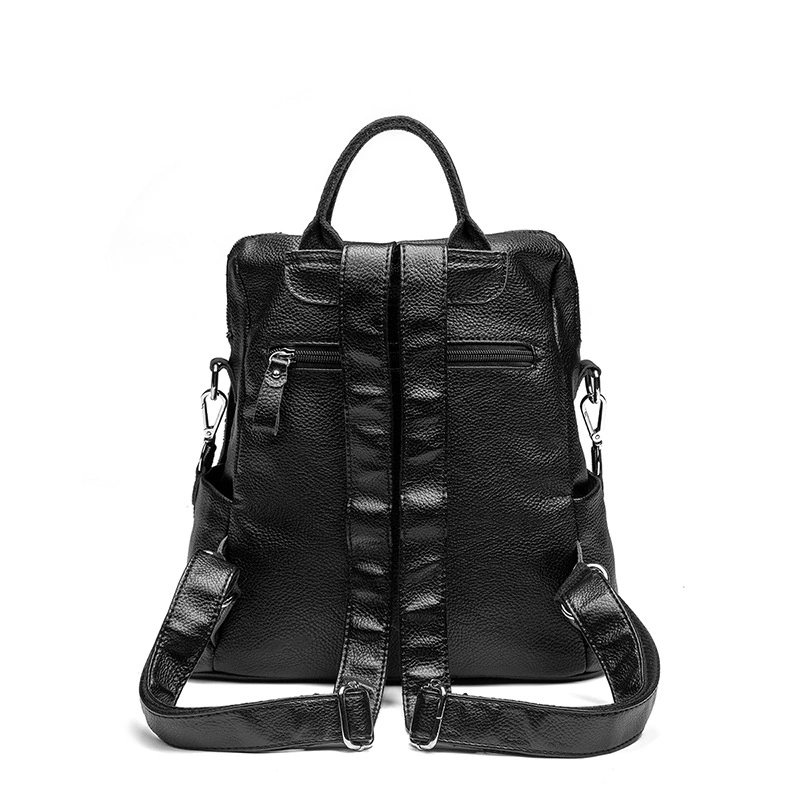 2023 New Lychee Grain Backpack Female Spring Easy to Match Personality Fashion Large Capacity Korean Version of Student Travel Backpack