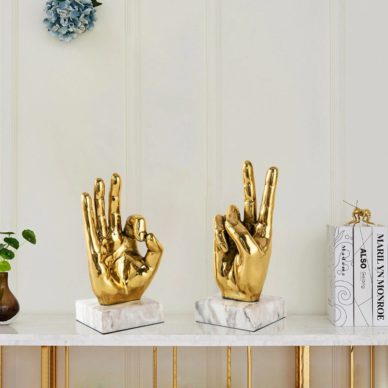 American Brass Gesture Shape Decorative Items Ornaments Personalized Office Desk Accessories