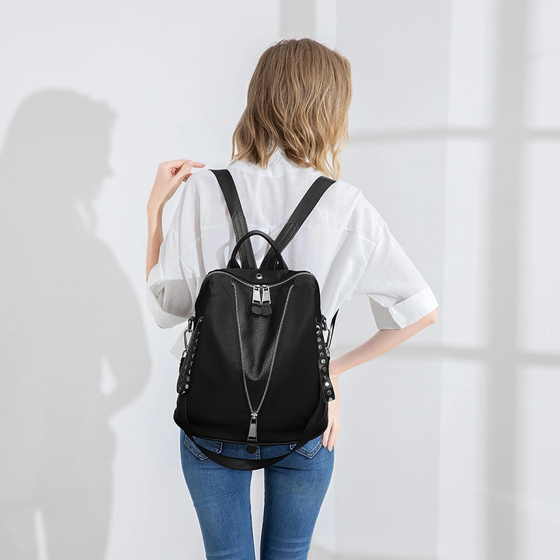 2023 New Lychee Grain Backpack Female Spring Easy to Match Personality Fashion Large Capacity Korean Version of Student Travel Backpack