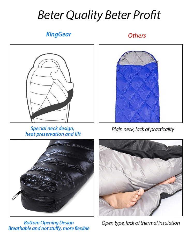 Goose Down Sleeping Bag Camping Sleeping Bag Down Camping Bags for Tourism Hiking Winter