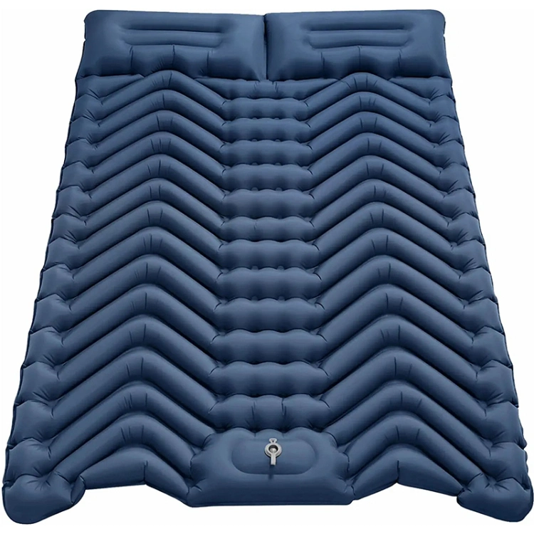 Double Camping Sleeping Pad Upgraded Foot Press Inflatable Camping Pads with Pillow Waterproof Comfy Air Mattresses
