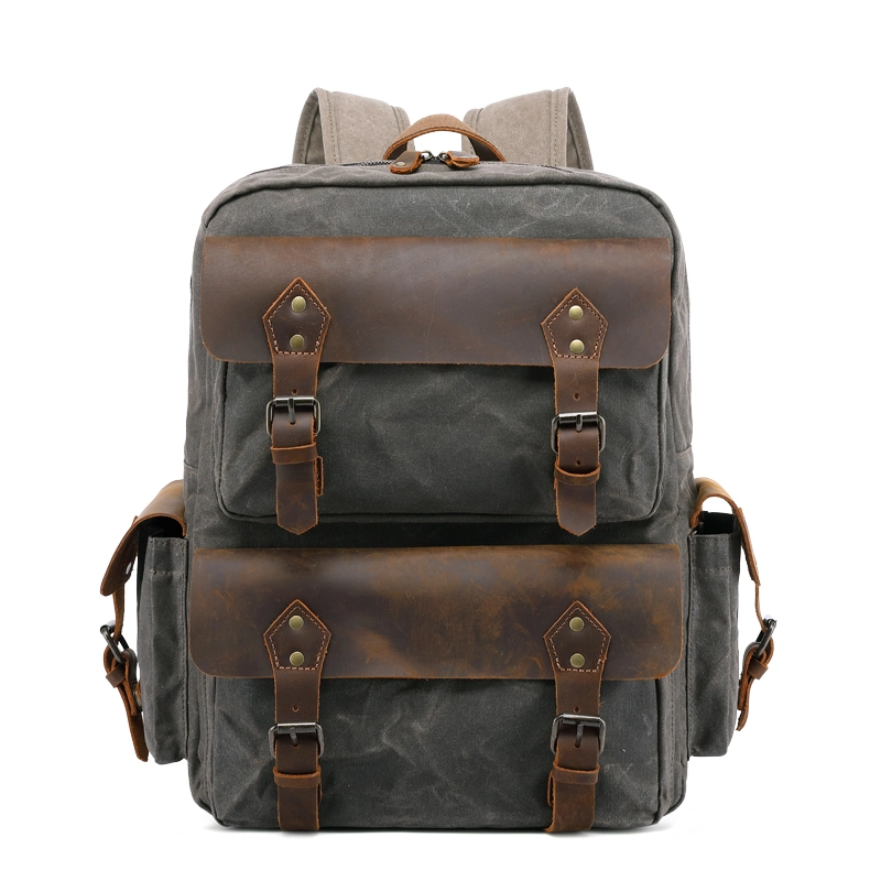 Fashion Design Popular Vintage Design Waterproof Waxed Canvas Backpack RS-02263