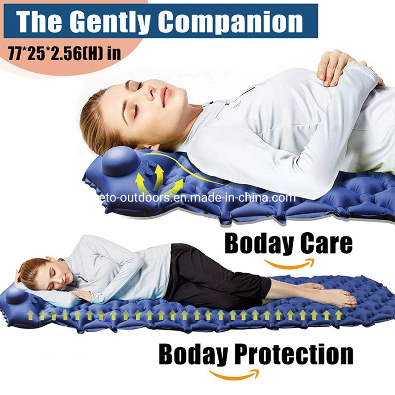 Automatic Self-Inflatable Foldable Outdoor Camping Cushion Mat TPU Air Mattress with Pillow
