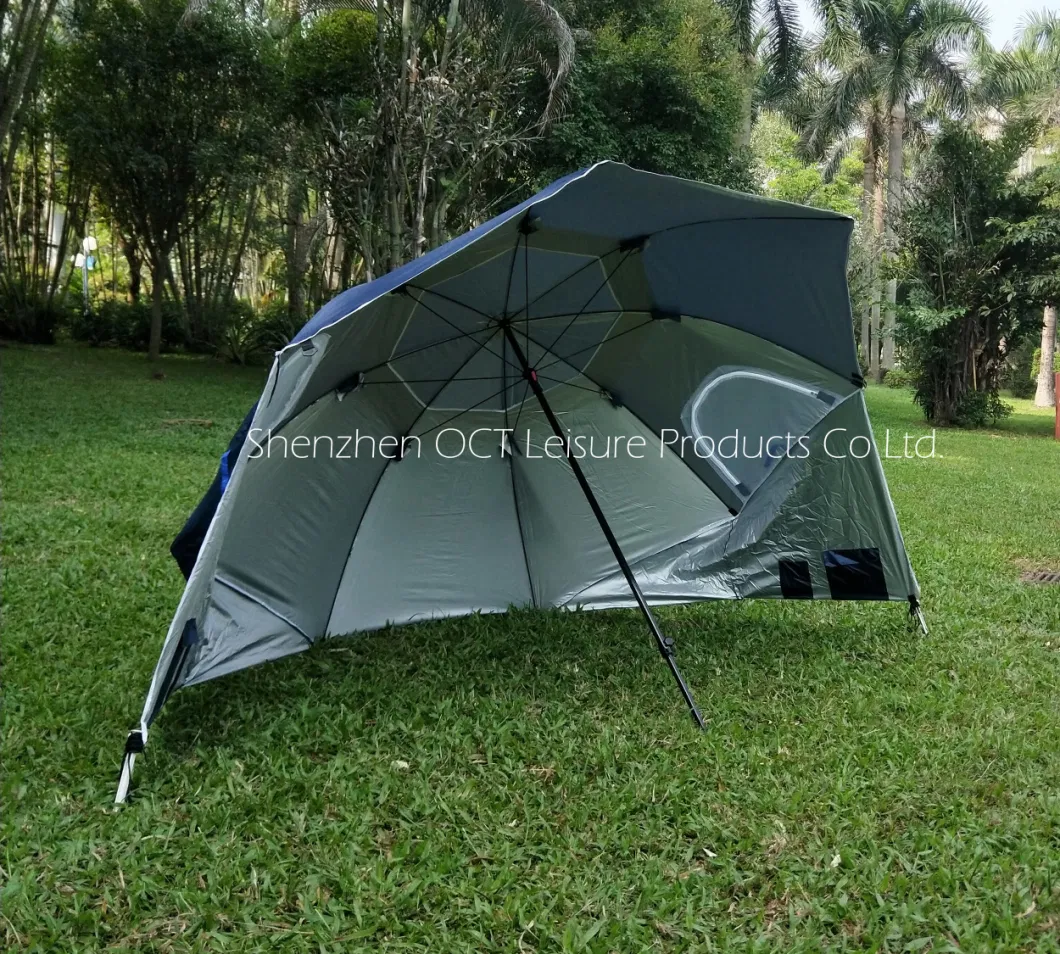 Customized Beach Camping Fishing Umbrella Parasol Tent Umbrella with Mesh Window (OCT-FU19001)