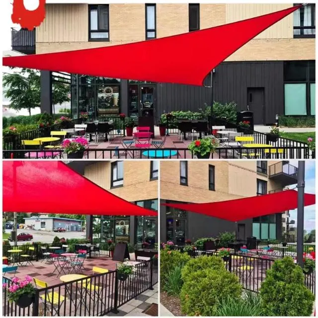 Cool Outside Red Shade Sail Anti-UV Sunshade Sail, Dustproof, and Windproof, with Fixing Kit, for Outdoor Patio Garden Bl19241