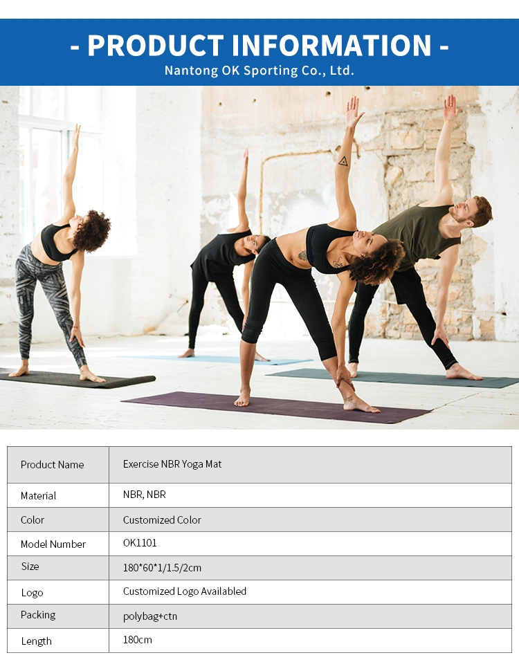 Wholesale High Quality Eco Friendly Gym Equipment NBR Exercise Yoga Mat