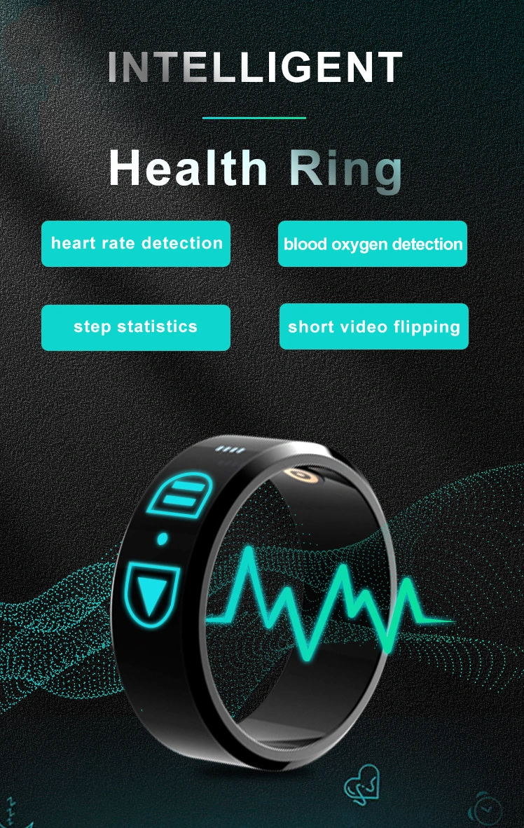 Ome Stainless Steel Smart Ring with Real Heart Rate, Health Monitor Ipx8 Waterproof Man Women