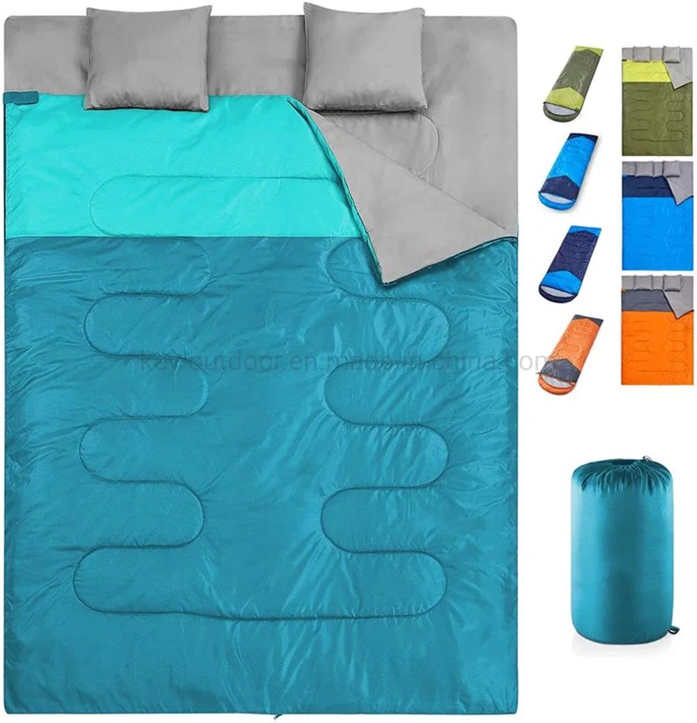 Factory Price Hiking Sleeping Bag with Pillow Double Person Customized Waterproof Sleeping Mat for Camping